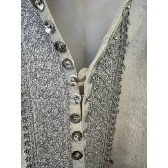Vintage Sandy‎ Starkman White Silver Beaded Jacket Coat Embellished XL - Picture 3 of 10